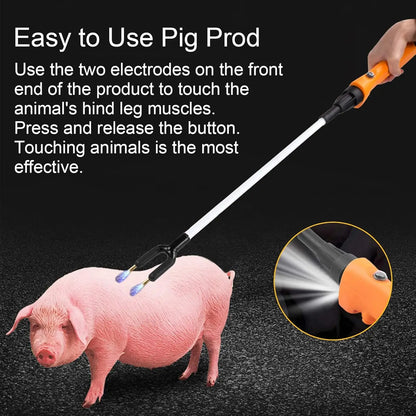 34.3'' Livestock Prod Stick With Led Light Rechargeable Electric Repelling Rod For Pig