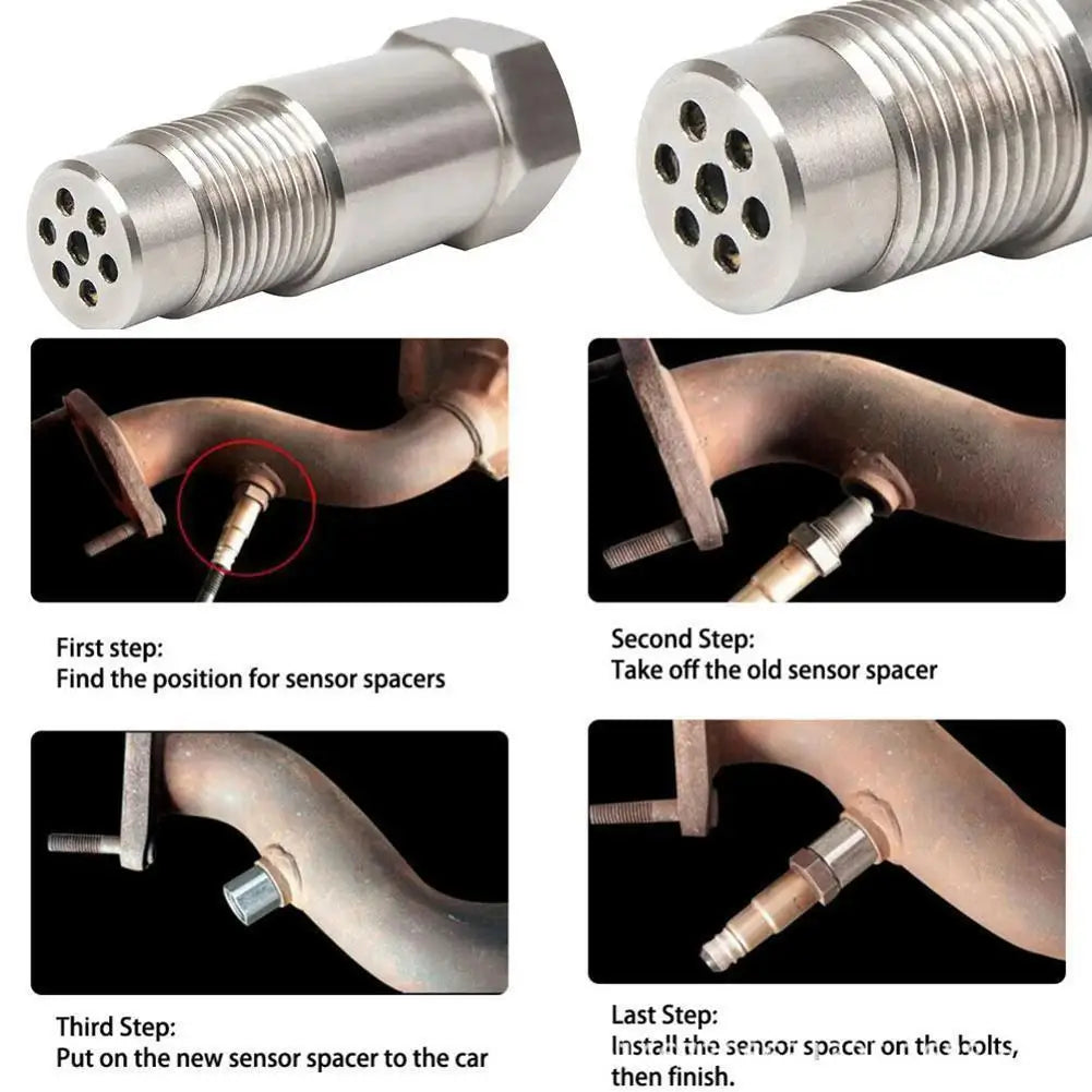 P0420/P0042/P0430 Fix Universal CEL O2 Sensor Adapter Spacer 60MM with Mini CAT