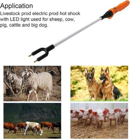 34.3'' Livestock Prod Stick With Led Light Rechargeable Electric Repelling Rod For Pig