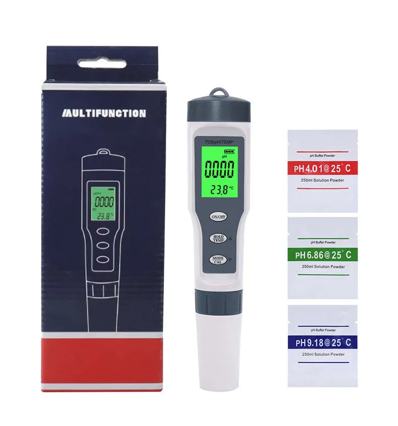 3 In 1 Digital PH TDS TEMP Waterproof Water Quality Meter Tester Test Pen Tool