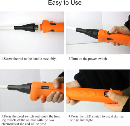 34.3'' Livestock Prod Stick With Led Light Rechargeable Electric Repelling Rod For Pig