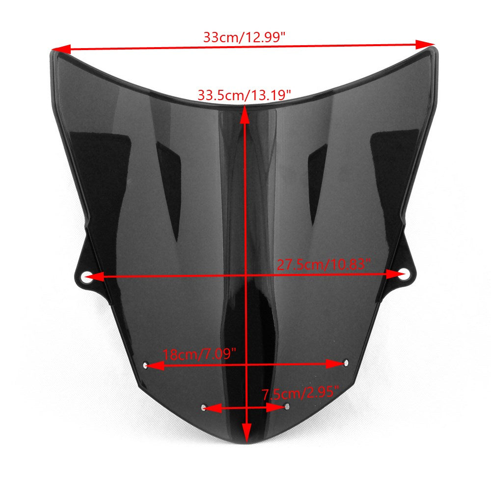 06-07 Kawasaki ZX6R 05-08 ZX10R Windshield WindScreen Double Bubble White