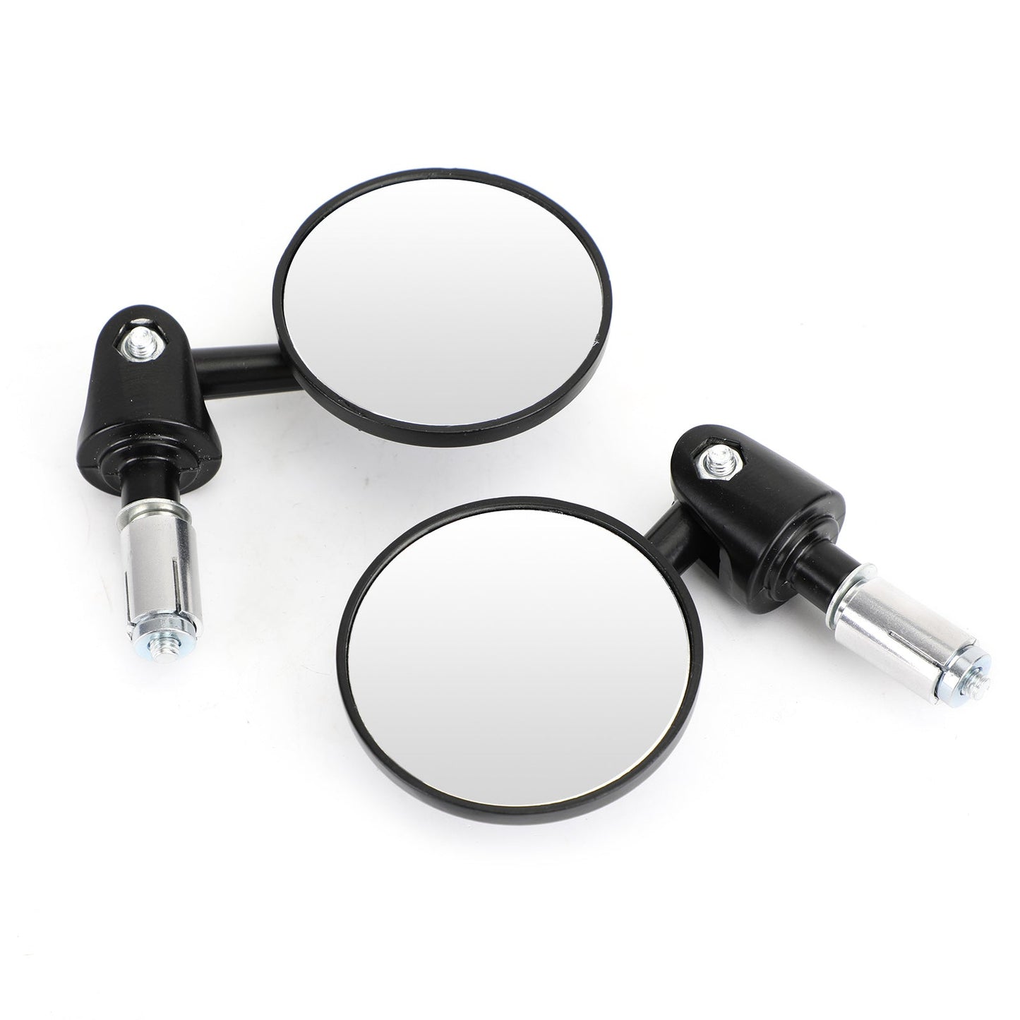 Pair 73mm Motorcycle Steetfighter Convex Bar End Mirrors for 7/8" Bar - BLACK