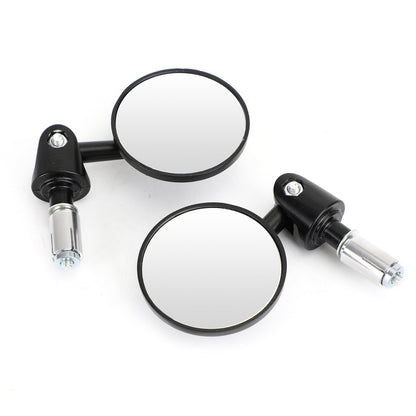 Pair 73mm Motorcycle Steetfighter Convex Bar End Mirrors for 7/8" Bar - BLACK