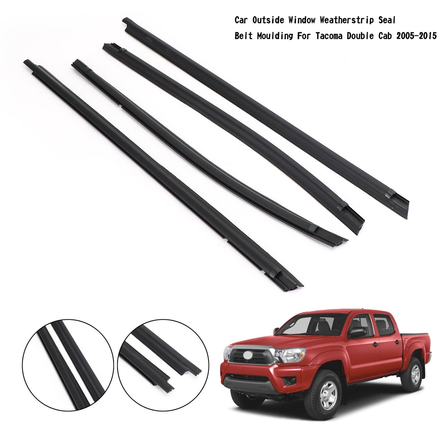 2005-15 Tacoma Double Cab 68161-04050 Car Outside Window Weatherstrip Seal Belt Moulding Generic