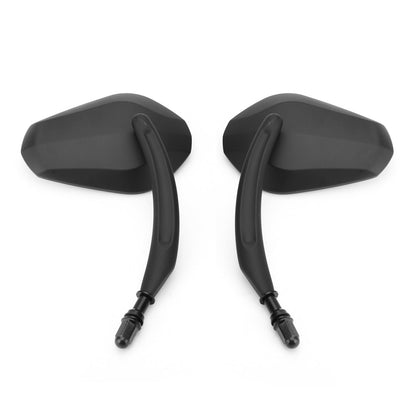 Black Diamond Rear View Mirrors Motorcycle For Cruiser Touring Chopper Sportster