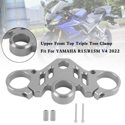 CNC Aluminum Upper Front Top Triple Tree Clamp For YAMAHA R15 V4 R15M 2022