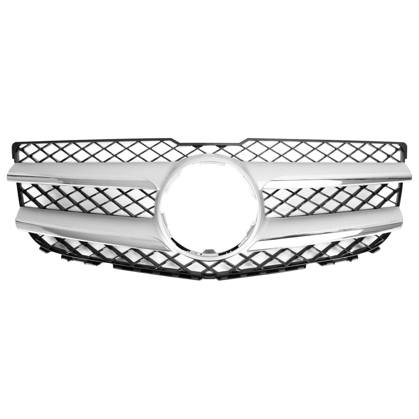 2013-2015 Mercedes-Benz GLK-Class X204 Chrome Front Grill Upper Bumper Replacement W/ Star Emblem Grille