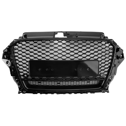 Audi A3/ A3 Sline/ S3 2013-2016 Black Grill Replacement Front Bumper Grille W/ Ring Emblem
