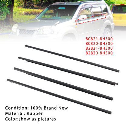 2001-2007 Nissan X-trail 4PCS Window Weather Strip Seal Belt 80821-8H300 80820-8H300