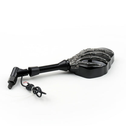 Skull Skeleton Turn Signals Mirrors For Motorcycle Street Bike Cruiser Racer