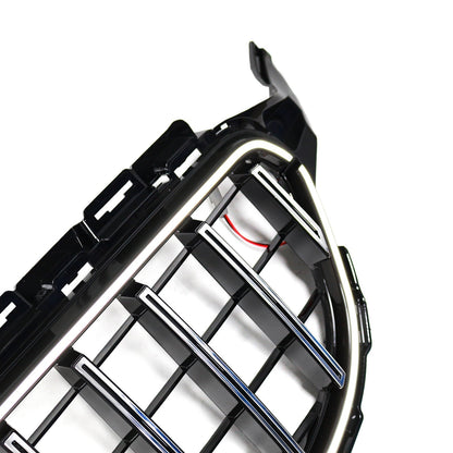 2015-2021 Mercedes Benz C-Class W205 C200 C250 C300 C350 Chrome Front Bumper Grill Grille W/LED