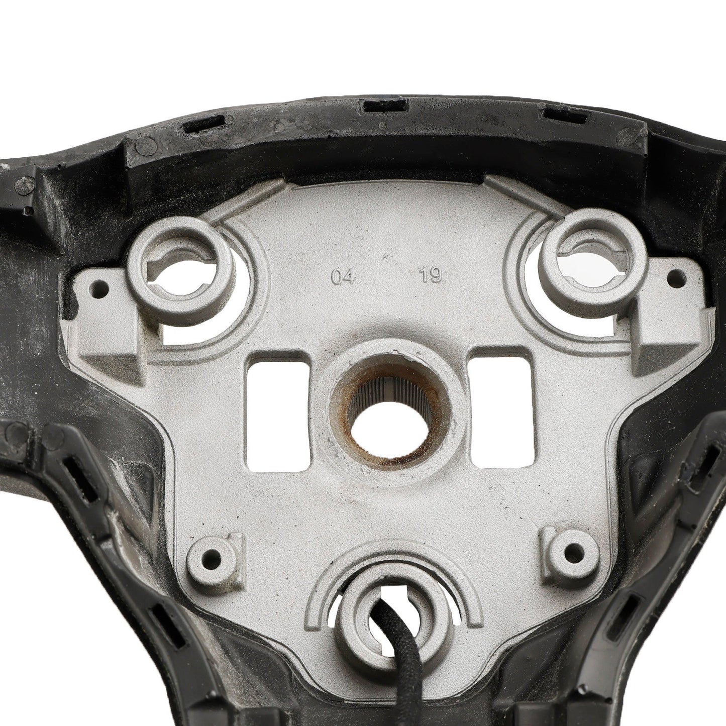 2017-2023 Tesla Model 3 Yoke Steering Wheel Square White Leather w/Heating