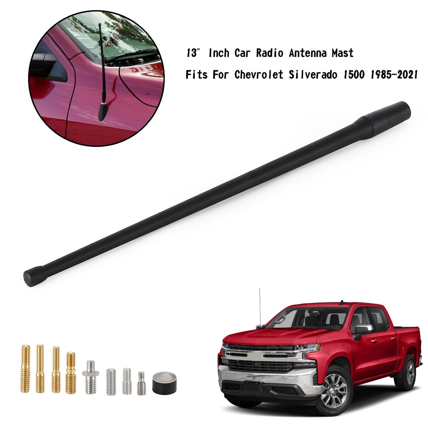 1985-2021 Chevr Silverado 1500 13Inch Car Radio Antenna Mast