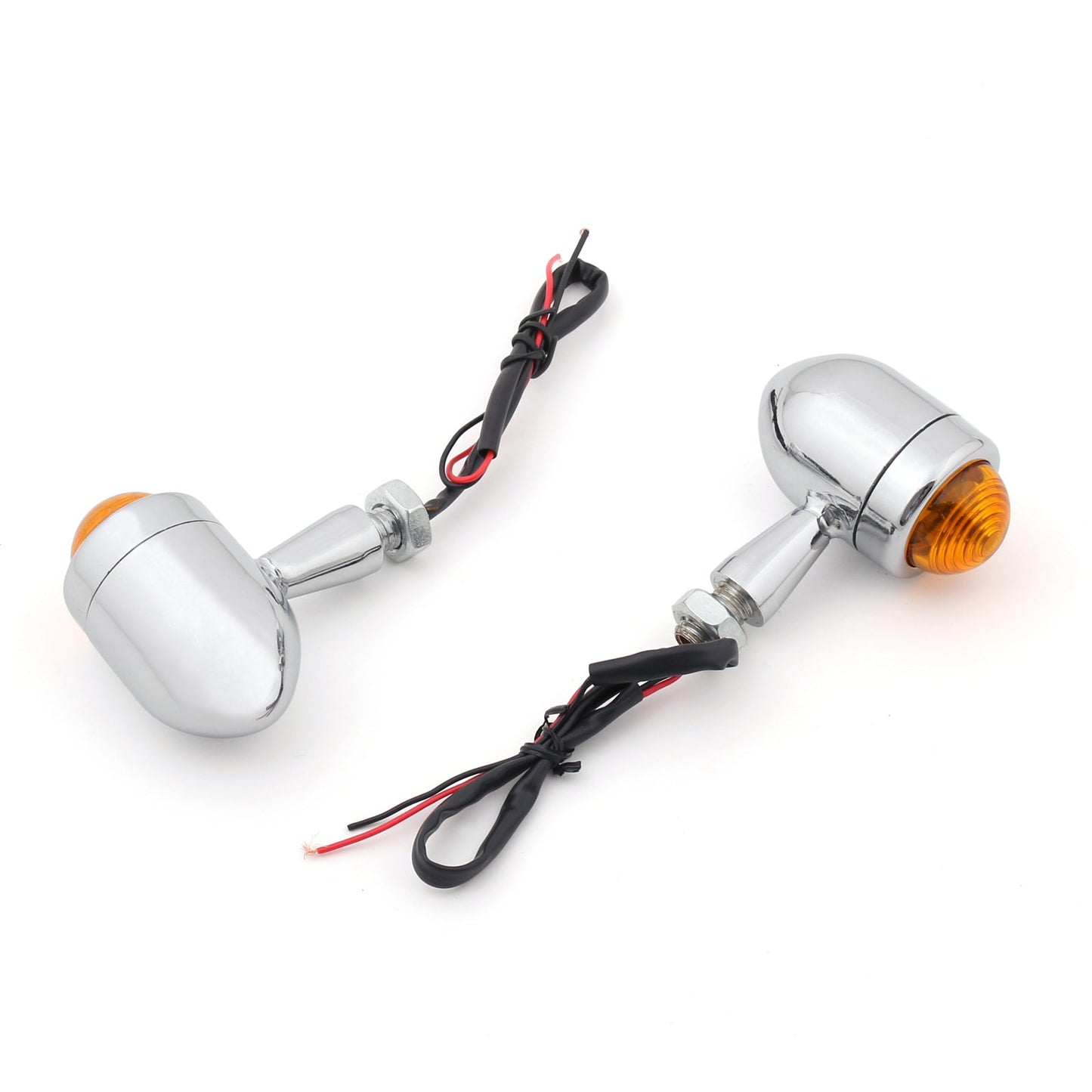 2x Bullet Mini Heavy Duty Motorcycle Turn Signal Indicators Light Blinkers Black Champoo