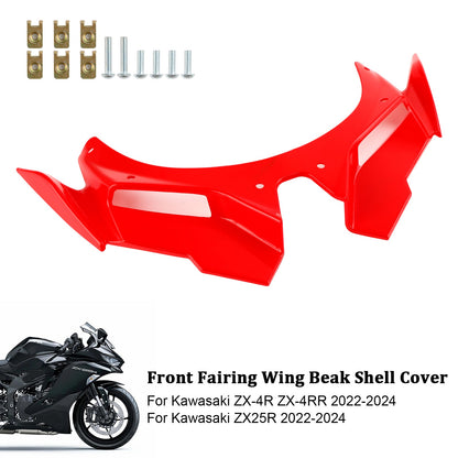 Front Fairing Wing Beak Shell Cover For Kawasaki ZX4R ZX4RR ZX25R 22-24