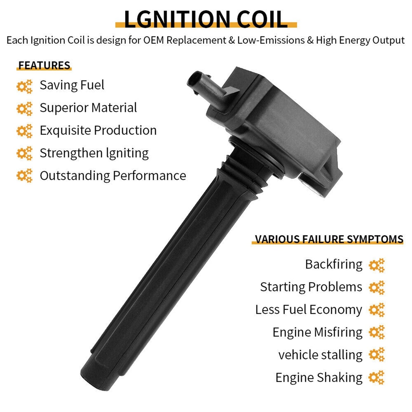 2011-2017 Chrysler 200 300 3.6L V6 6PCS Ignition Coil+Spark Plug UF648 GN10616 36-8196