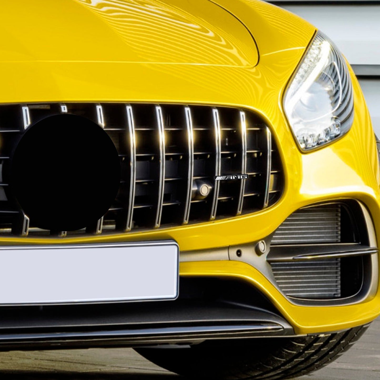 AMG Front Vertical Strip General Grill Emblem For Mercedes-Benz Grille Chrome / Red / Black AMG Decal Badge