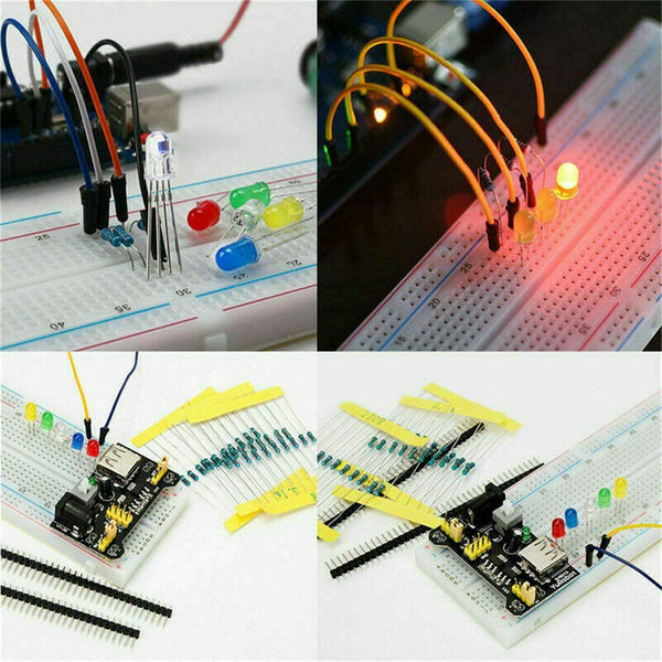 Electronics Component Basic Starter Kit w/830 Tie-Points Breadboard Resistor