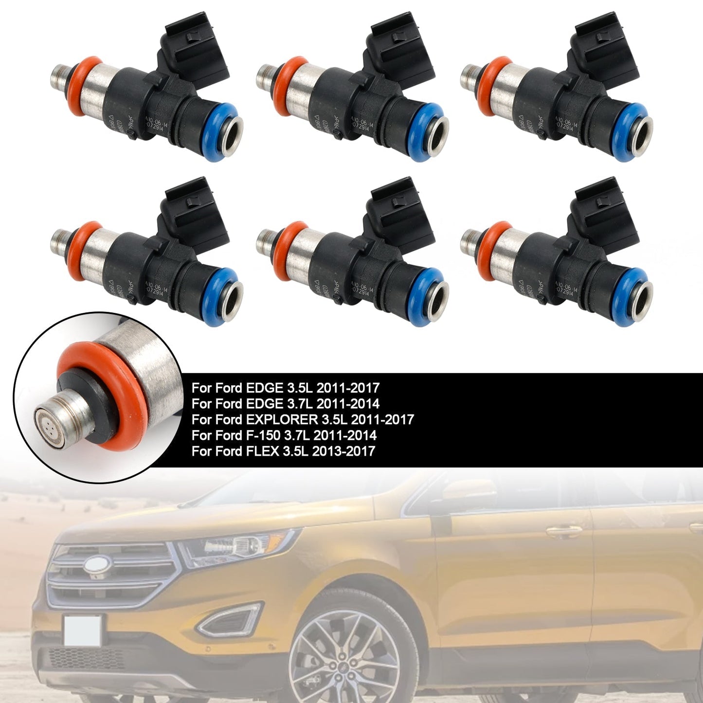 2015-2017 Ford TRANSIT-150 / 250 / 350 / 350HD 3.7L 6PCS Fuel Injector 0280158191