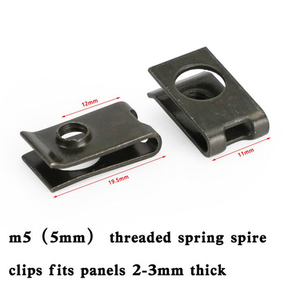 20x Motorcycle Faring Bolt Nut Zinc-plated Screw Clip Speedclips 5mm For Honda