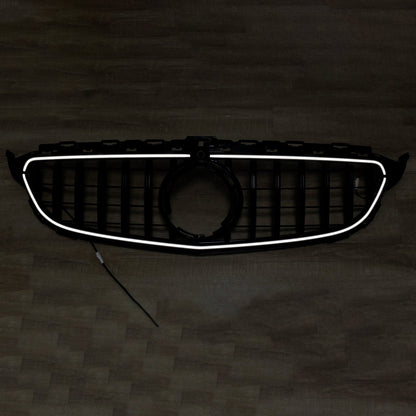 2015-2021 Mercedes Benz C-Class W205 C200 C250 C300 C350 Black Front Bumper Grill Grille W/LED