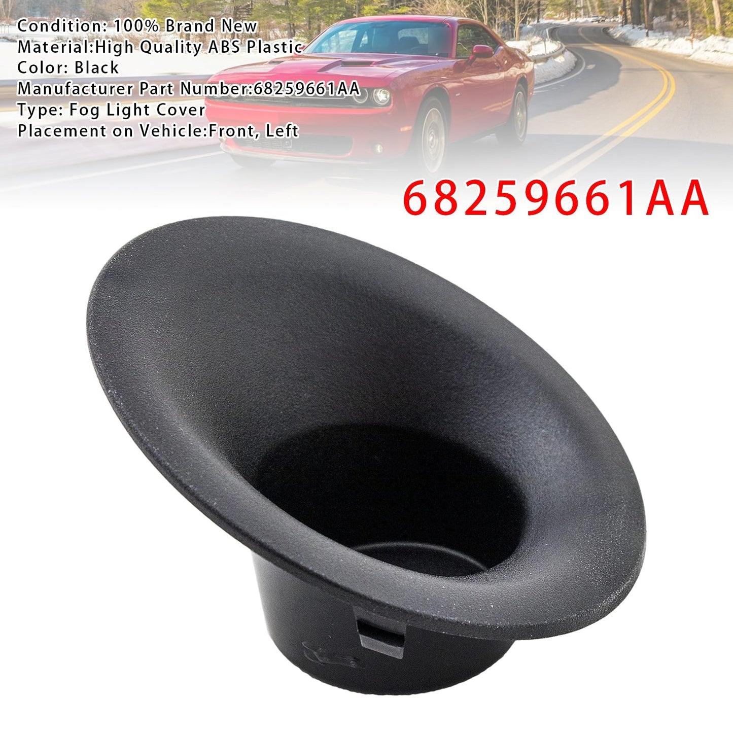 Left Side Fog Light Cover For Dodge Challenger 2015-2022 68259661AA