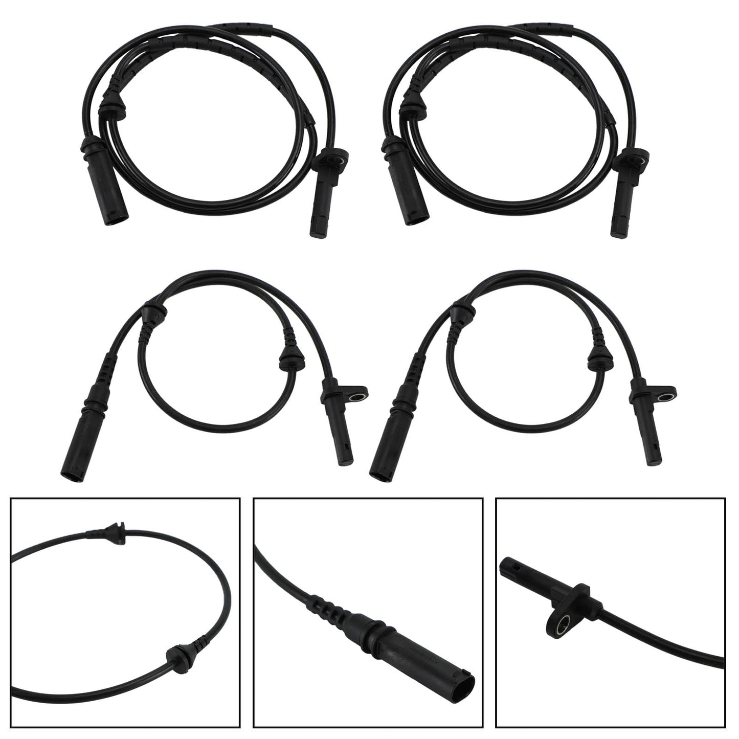 BMW X5 X6 4pcs Front and Rear L&R ABS Speed Sensor 34526771776 34526771777