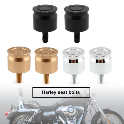 2X Seat Bolt Aluminum Anodized For Dyna Softail Sportster Road King Glide Gold