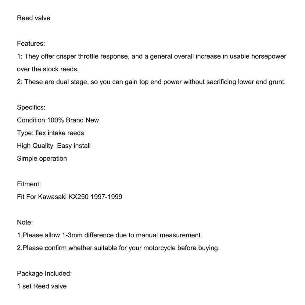 Reed Valve System Fits For Kawasaki KX250 1997-1999 125cc KMX 125 KMX 500