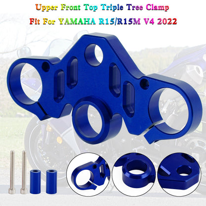 CNC Aluminum Upper Front Top Triple Tree Clamp For YAMAHA R15 V4 R15M 2022