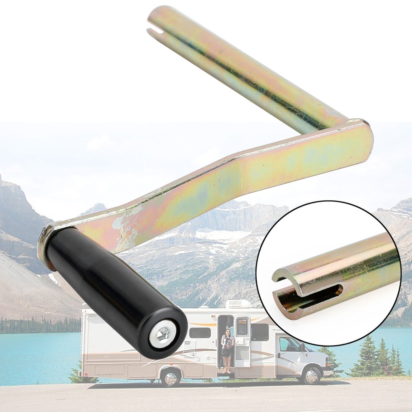 Tent Camper Crank Handle For Coleman/Fleetwood Pop-up Campers Round Mouth