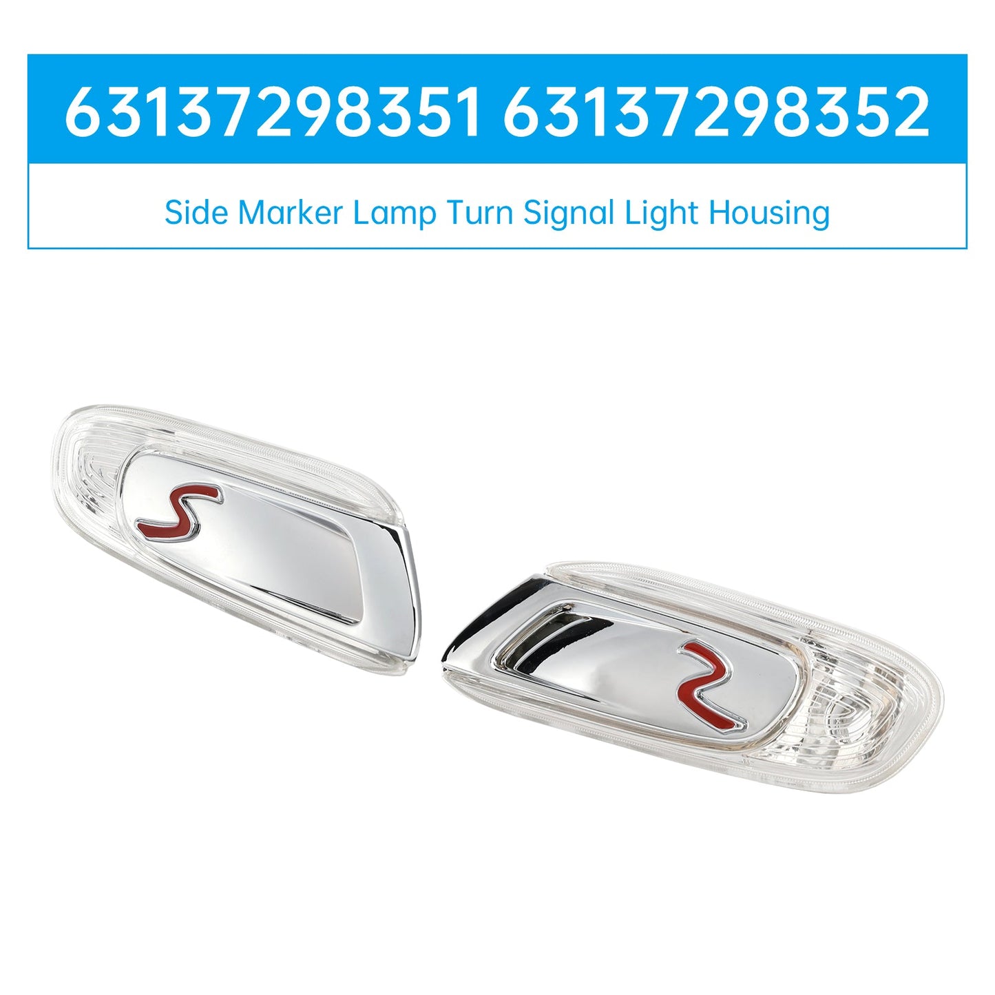 2014-2021 MINI F55 F56 F57 S Pair Side Marker Lamp Turn Signal Light Housing 63137298351 63137298352