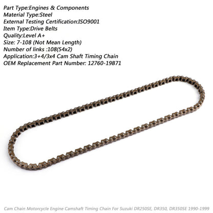 BS2 Timing LTF400 108L For Chain LTF300 DR350 12760-19B71 Suzuki AN250 DR250 Cam