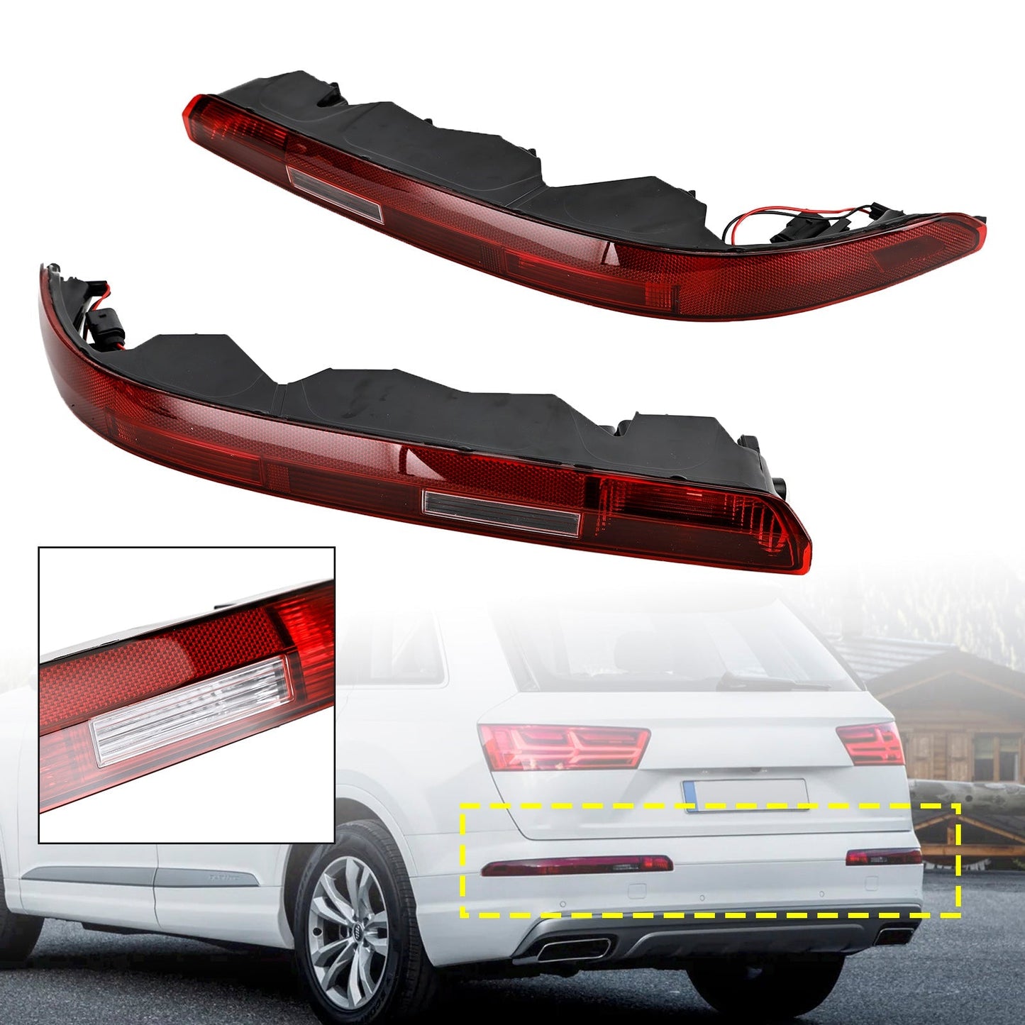 2016-2023 AUDI Q7 L+R Rear Bumper Tail Lamp Fog Lamp Assembly 4M0945095A 96A