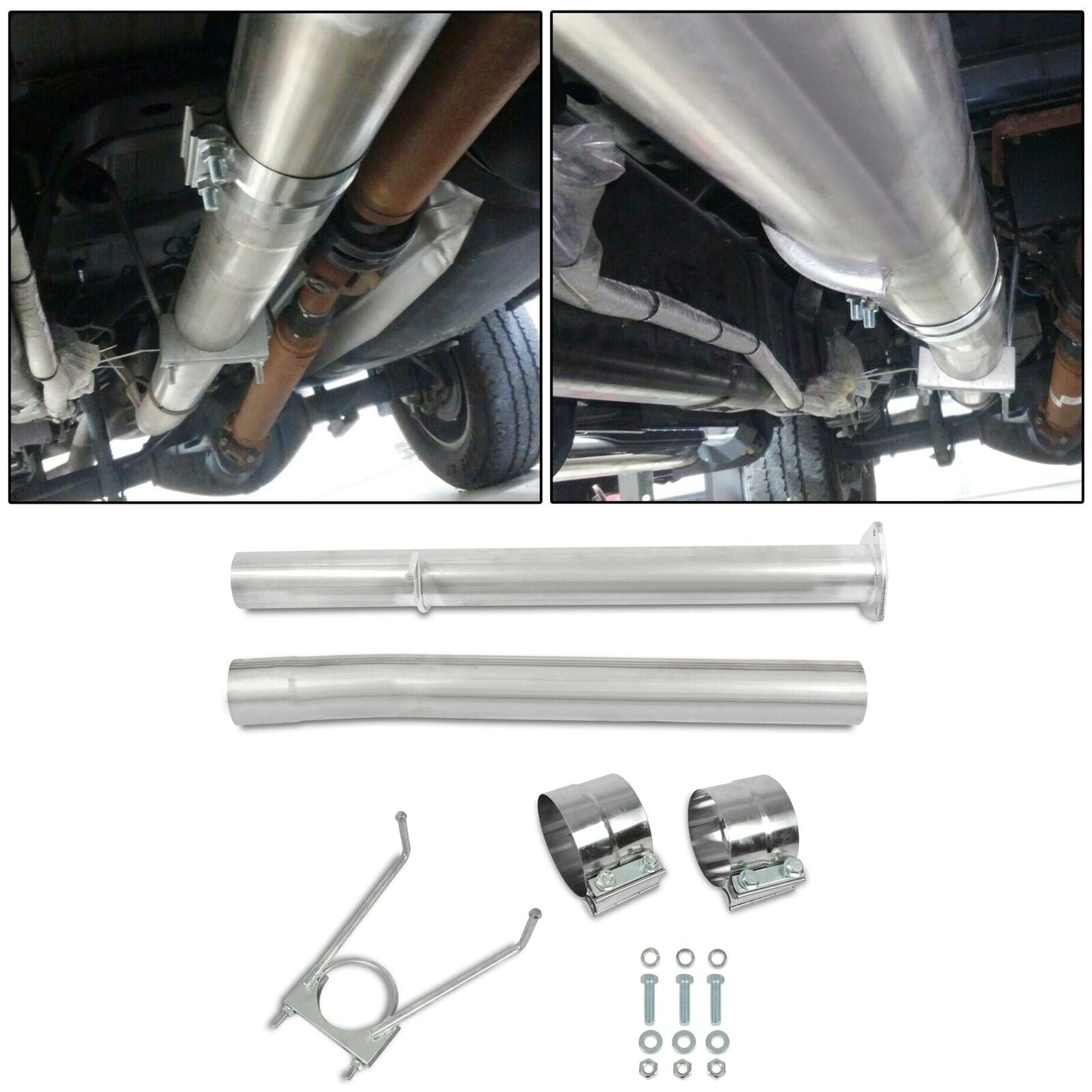 4'' Exhaust Tube Pipe Kit For 2013-2018 Dodge Ram 2500 3500 6.7L Turbo Diesel
