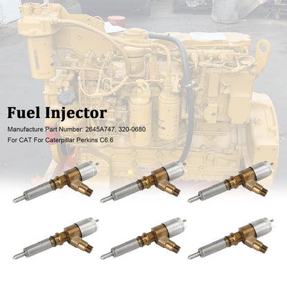CAT Caterpillar Perkins C6.6 6PCS Fuel Injectors 2645A747 320-0680