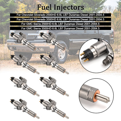 2001-2004.5 GMC Sierra 2500HD 3500HD 6.6L LB7 Duramax Diesel 8PCS Fuel Injectors 0445120008 0986435502 97208074