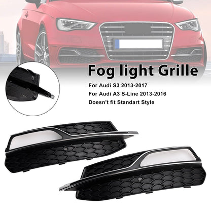 2013-2016 Audi A3 S-Line Front Lower Bumper Fog Light Cover Grille 8V3807681G 8V3807682G