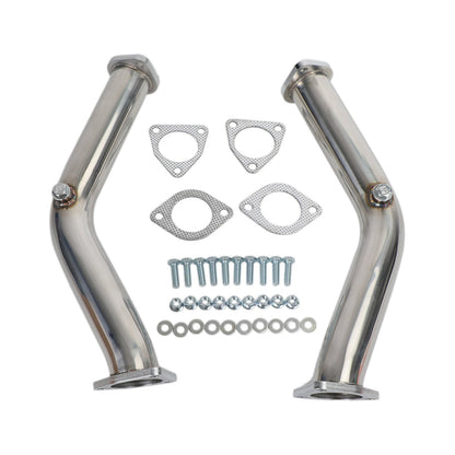 2003-2006 Nissan 350Z Infiniti G35 FX35 2 Test Pipes Decat Non Reson Straight Exhaust Fedex Express