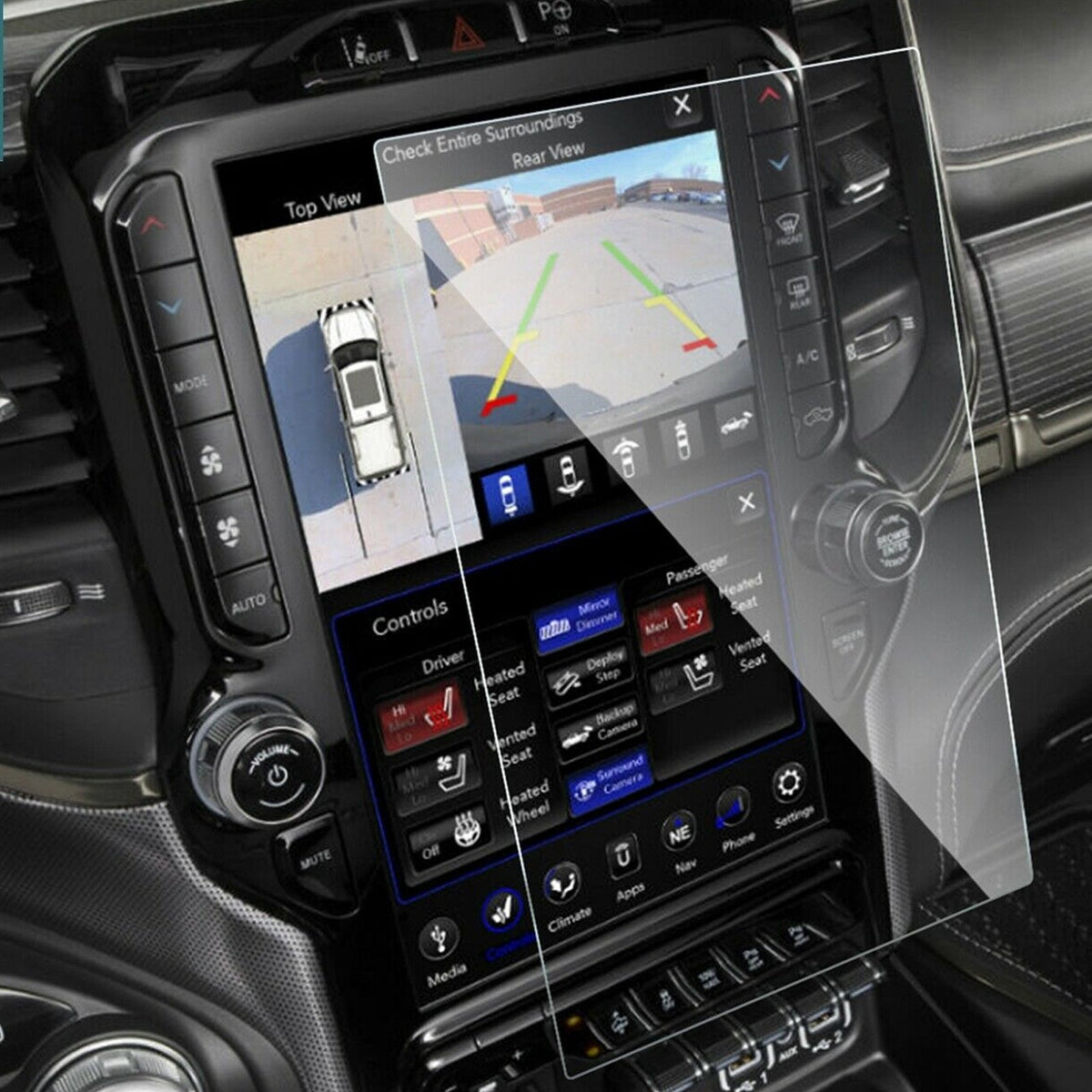 Car Navigation Screen Protector Tempered Glass Film Fits For 2020 Dodge Ram 1500