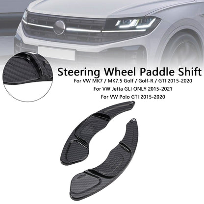 2015-2021 Volkswagen Jetta GTI Carbon Look Steering Wheel Paddle Shifter Extension Covers