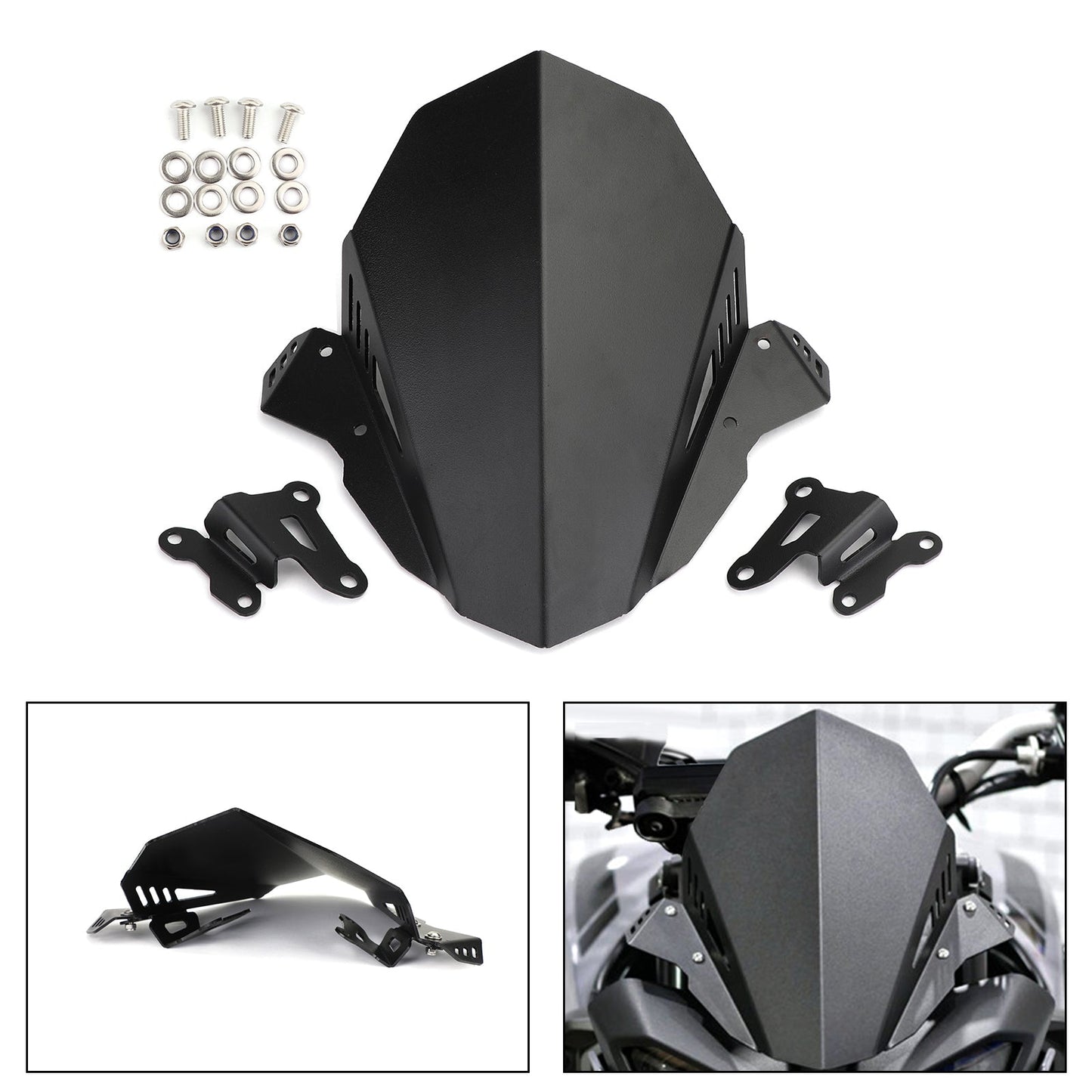 2017-2020 YAMAHA FZ 09 MT 09 Windscreen Windshield Shield Protector Black