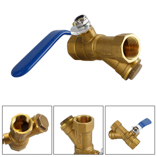 1/2" 3/4" 1" BSP Brass Y Type Strainer Filter Ball Valve Equal Female Thread, 1/2"