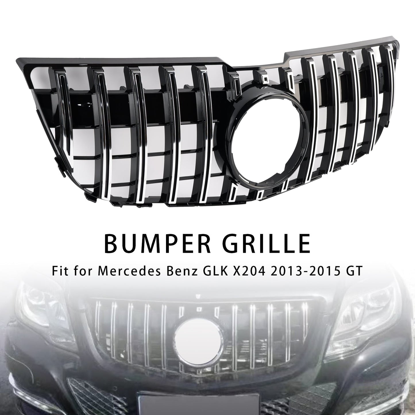 2013-2015 Mercedes Benz GLK X204 Front Grille Grill Mesh Chrome