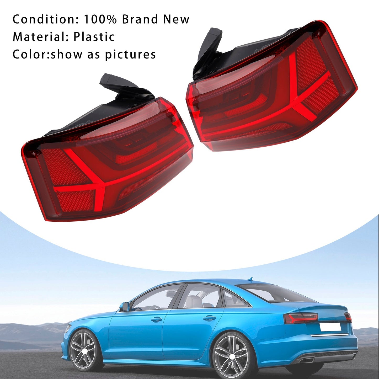 2015-2018 Audi A6 4G C7 Left+Right Pair Rear Tail Light Outer 4G5945095E 96E