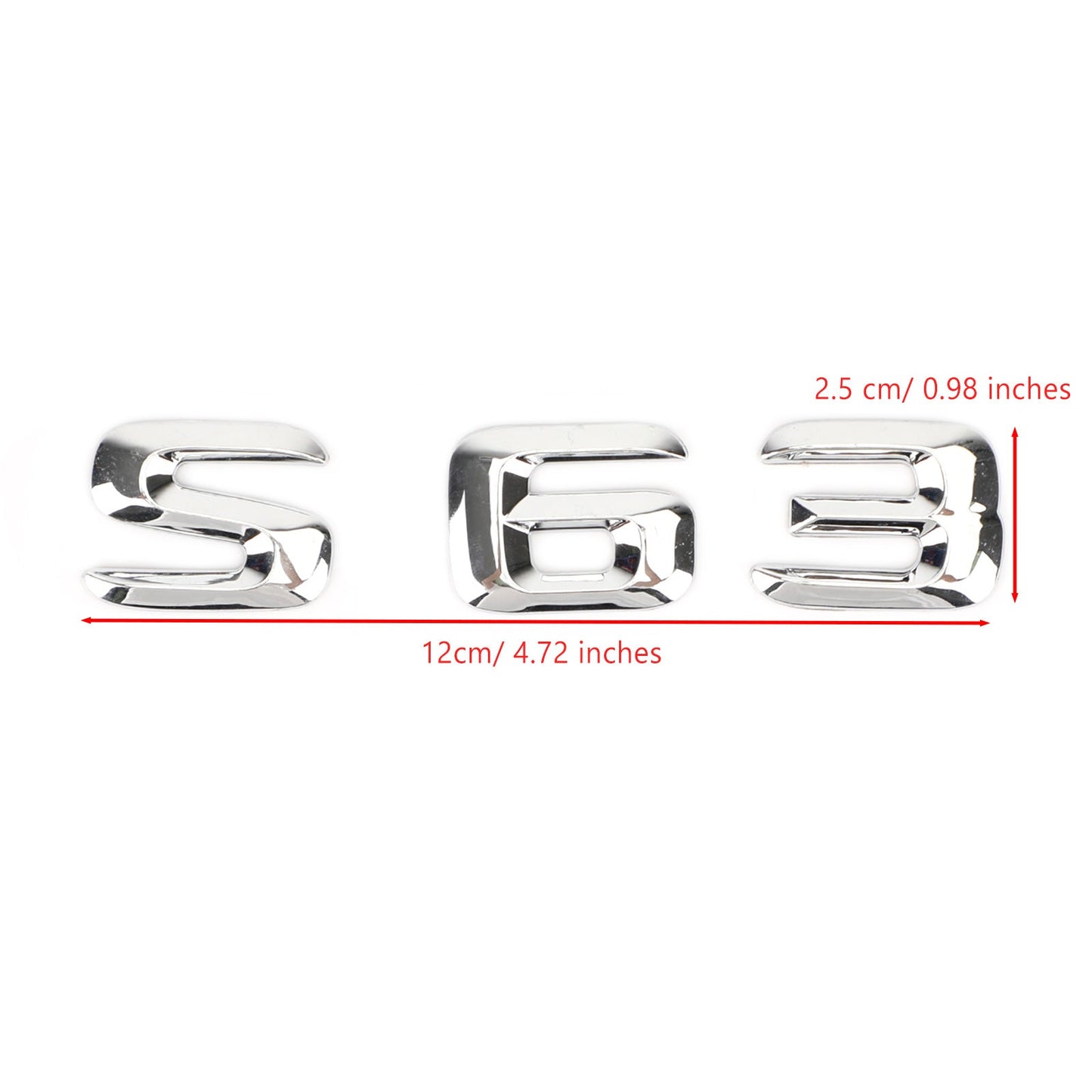 Rear Trunk Emblem Badge Nameplate Decal Letters Numbers Fit Mercedes S63 Chrome
