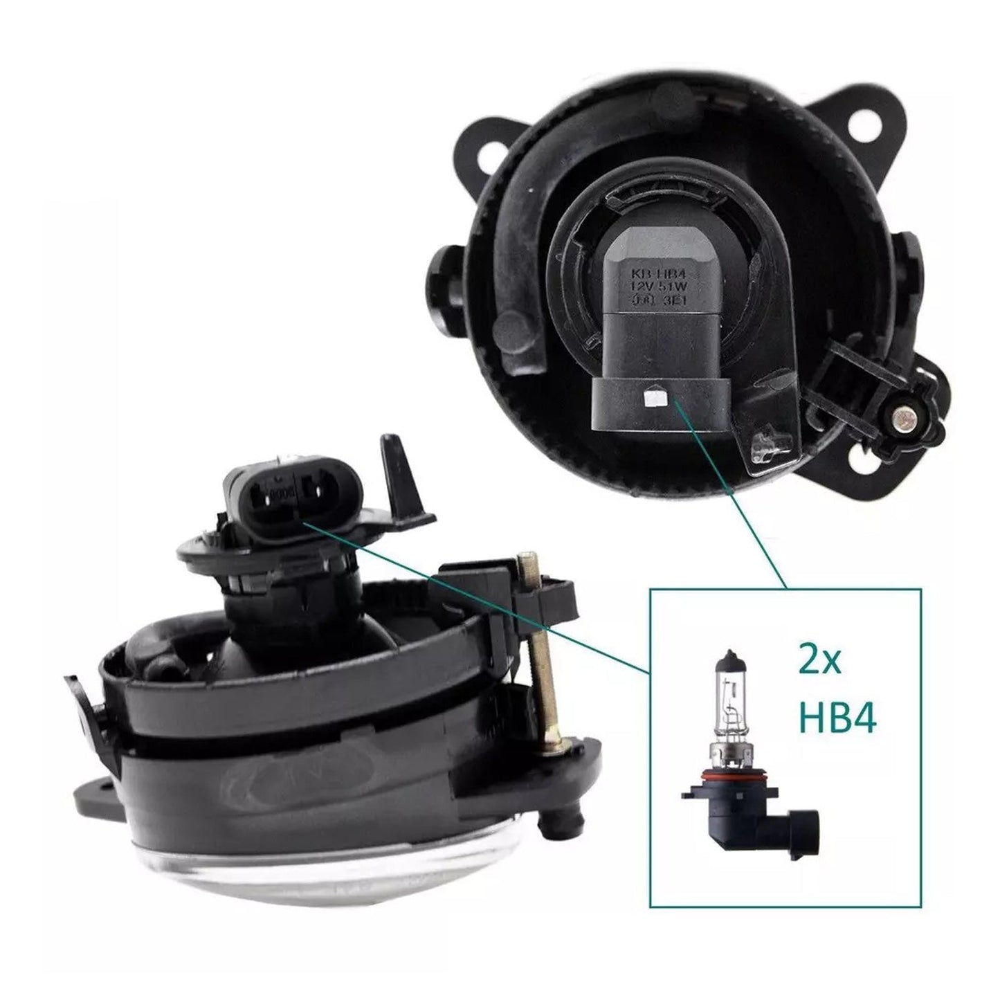 2005-2009 Volkswagen Polo 9N Pair Front Fog Light With Bulbs 6QD941699 6QD941700