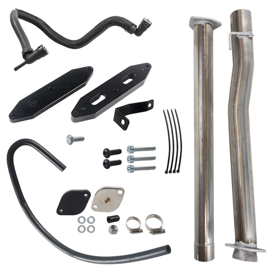 4" Muffler Exhaust Pipe + EGR Delete Kit for 2011-2022 6.7L Ford F250 F350 F450 F550 Super Duty