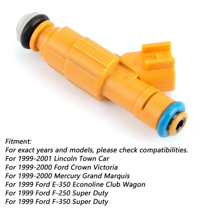 Set of 8 Fuel Injectors 0280155857 Ford 4.6 Lincoln Town 822-11154 0280155857